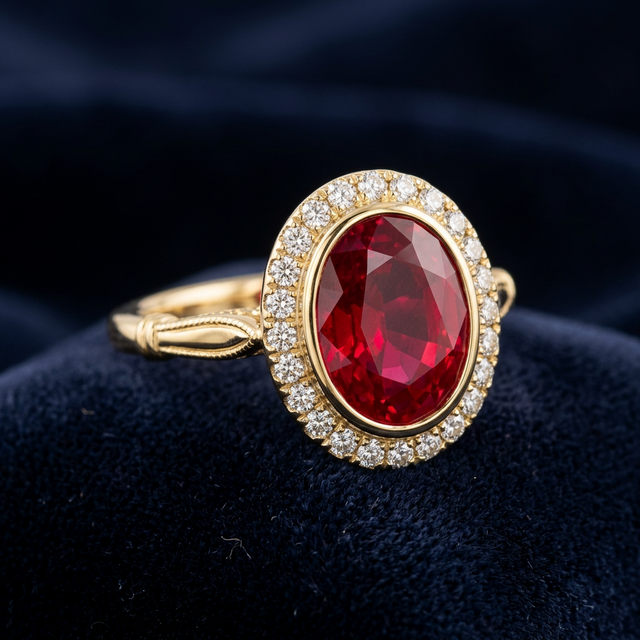 Ruby Statement Ring artificial rings by Swarna