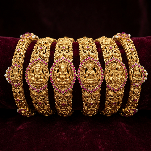 Temple Design Bangles artificial bangles by Swarna