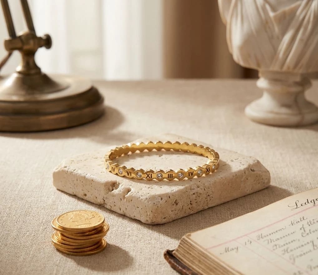 Roman Numeral Crystal Bangle artificial bracelets by Swarna